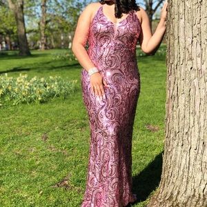 Pink sequin dress